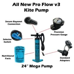 PKS Pro Flow V3 XL Kite Pump With PSI Meter 24" Discounts Apply ! -WINDRIFT Sales Store pks 2020 pro flow v3 mega pump 4